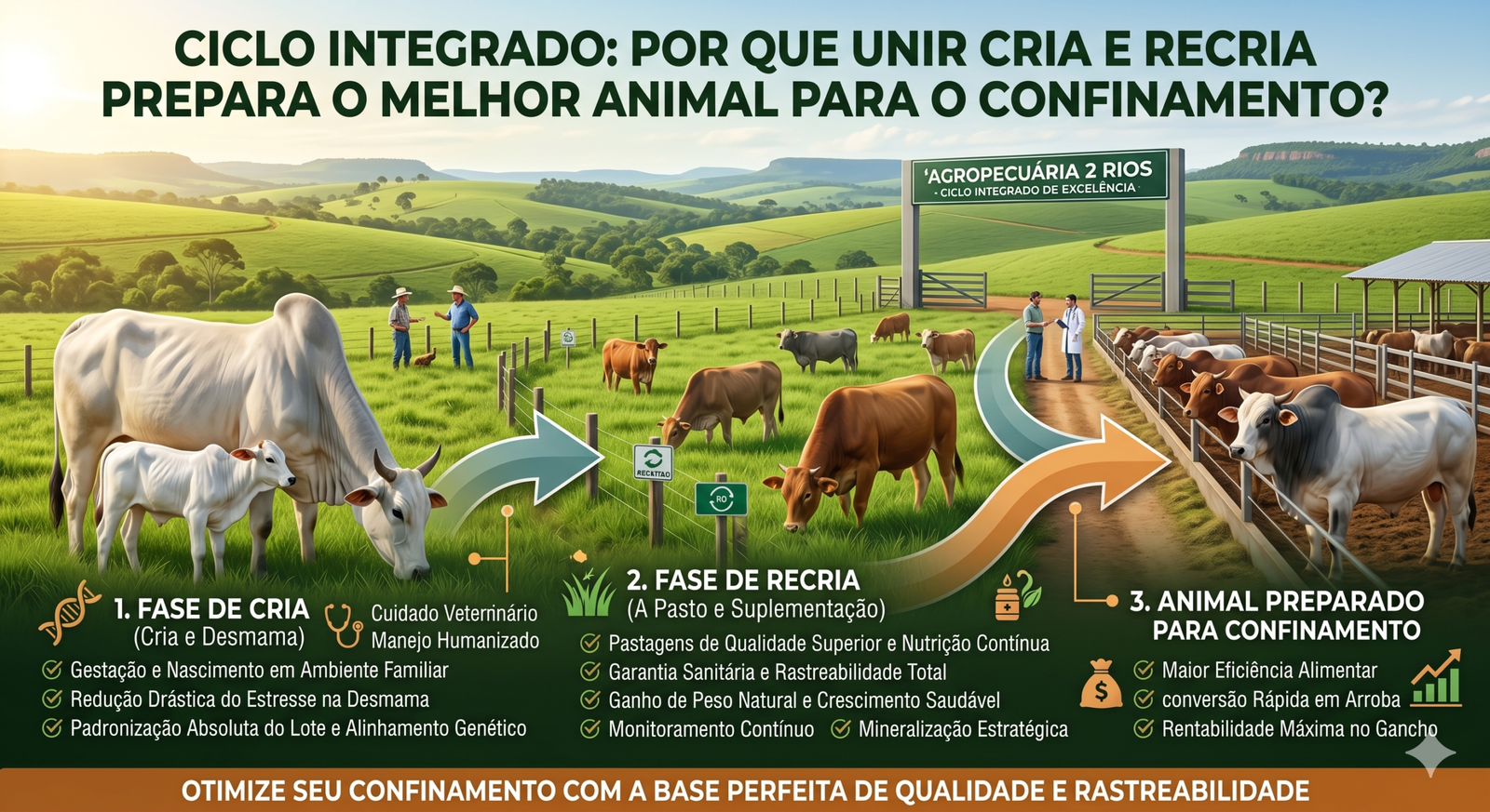Ciclo Integrado: Por Que Unir Cria e Recria Prepara o Melhor Animal para o Confinamento?